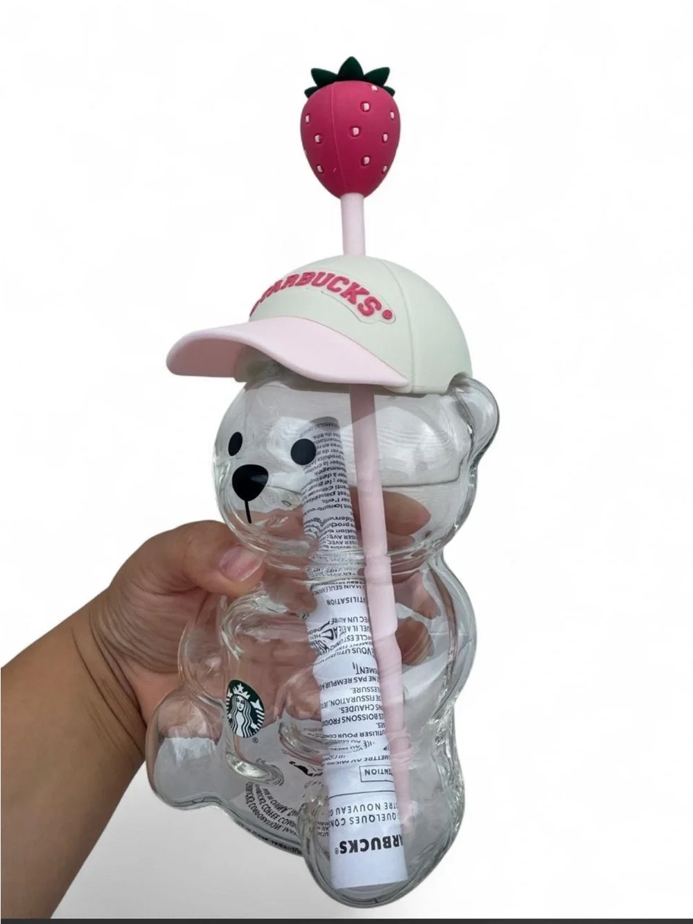 Starbucks Glass Bearista Strawberry Cup 🩷🧸✨